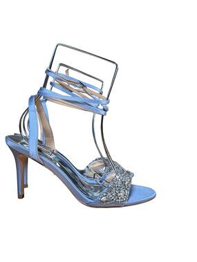 Badgley Mischka Embellished Jen Heeled Strappy Sandals Women's Size 8 Light Blue